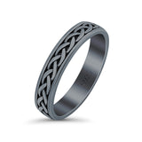 Crisscross Infinity Oxidized Band Solid 925 Sterling Silver Thumb Ring (5mm)