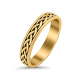 Crisscross Infinity Oxidized Band Solid 925 Sterling Silver Thumb Ring (5mm)