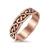 Celtic Oxidized Band Solid 925 Sterling Silver Thumb Ring (5mm)