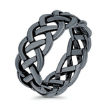 Celtic Crisscross Infinity Oxidized Band Solid 925 Sterling Silver Thumb Ring (9mm)