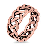 Celtic Crisscross Infinity Oxidized Band Solid 925 Sterling Silver Thumb Ring (9mm)