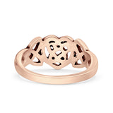 Celtic Heart Ring Oxidized Band Solid 925 Sterling Silver Thumb Ring (9mm)