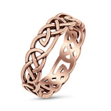 Celtic Ring Oxidized Band Solid 925 Sterling Silver Thumb Ring (5mm)