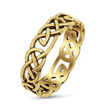 Celtic Ring Oxidized Band Solid 925 Sterling Silver Thumb Ring (5mm)