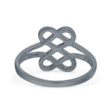Infinity Heart Knot Celtic Band Solid 925 Sterling Silver Thumb Ring (11mm)