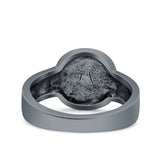 Star Oxidized Band Solid 925 Sterling Silver Thumb Ring (10mm)