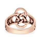 Celtic Ring Oxidized Band Solid 925 Sterling Silver Thumb Ring (10mm)