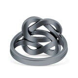 Celtic Double Infinity Oxidized Band Solid 925 Sterling Silver Thumb Ring (15mm)