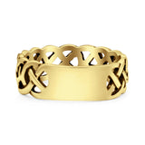 Celtic Oxidized Band Solid 925 Sterling Silver Thumb Ring (7mm)