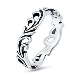 Vines Oxidized Band Solid 925 Sterling Silver Thumb Ring (5mm)