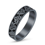 Claddagh Celtic Oxidized Band 925 Sterling Silver Thumb Ring (5mm)