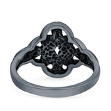 Celtic Ring Oxidized Band Solid 925 Sterling Silver Thumb Ring (14mm)