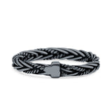 Rope Braid Oxidized Band Solid 925 Sterling Silver Thumb Ring (3mm)