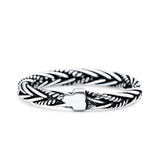 Rope Braid Oxidized Band Solid 925 Sterling Silver Thumb Ring (3mm)