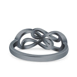 Double Infinity Oxidized Band Solid 925 Sterling Silver Thumb Ring (7mm)