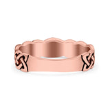 Celtic Oxidized Band Solid 925 Sterling Silver Thumb Ring (5mm)