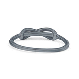 Infinity Oxidized Band Solid 925 Sterling Silver Thumb Ring (4mm)