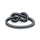 Infinity Oxidized Band Solid 925 Sterling Silver Thumb Ring (6mm)
