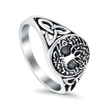 tree of life ring Oxidized 925 sterling silver