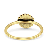 Sunflower Ring Band Band 925 Sterling Silver Oxidized Plain Ring  9mm