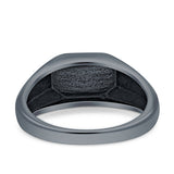 Classical Simple Signet Plain Band High Polished Solid 925 Sterling Silver Mens Ring (8mm)