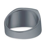 Signet Plain Band High Polished Solid 925 Sterling Silver Thumb Ring (15mm)