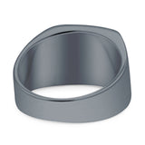 Signet Plain Band High Polished Solid 925 Sterling Silver Thumb Ring (14mm)