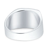 Signet Plain Band High Polished Solid 925 Sterling Silver Thumb Ring (14mm)
