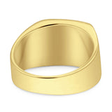 Signet Plain Band High Polished Solid 925 Sterling Silver Thumb Ring (14mm)