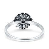 Loves Sunflower Oxidized Trendy Band Solid 925 Sterling Silver Thumb Ring (9.5mm)