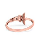 Caduceus Ring Oxidized Band Solid 925 Sterling Silver Thumb Ring (10mm)