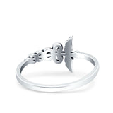Caduceus Ring Oxidized Band Solid 925 Sterling Silver Thumb Ring (10mm)