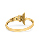 Caduceus Ring Oxidized Band Solid 925 Sterling Silver Thumb Ring (10mm)