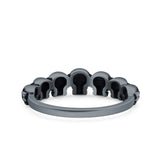 Skulls Ring Oxidized Band Solid 925 Sterling Silver Thumb Ring (5mm)