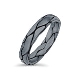Snake Skin Band Oxidized Solid 925 Sterling Silver Thumb Ring (4.5mm)