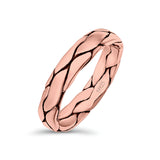Snake Skin Band Oxidized Solid 925 Sterling Silver Thumb Ring (4.5mm)