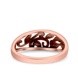 Vines Ring Oxidized Band Solid 925 Sterling Silver Thumb Ring (8mm)
