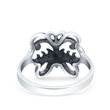 Butterfly Ring Oxidized Band Solid 925 Sterling Silver Thumb Ring (13mm)