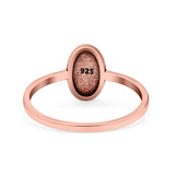 Flower Ring Oxidized Band Solid 925 Sterling Silver Thumb Ring (9.5mm)