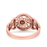 Sun & Moon Ring Oxidized Band Solid 925 Sterling Silver Thumb Ring (11mm)