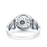 Sun & Moon Ring Oxidized Band Solid 925 Sterling Silver Thumb Ring (11mm)