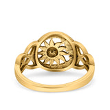 Sun & Moon Ring Oxidized Band Solid 925 Sterling Silver Thumb Ring (11mm)