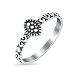 Bali Ring Oxidized Band Solid 925 Sterling Silver Thumb Ring (7mm)