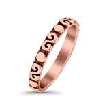 Spirals Ring Oxidized Band Solid 925 Sterling Silver Thumb Ring (2.5mm)
