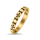 Spirals Ring Oxidized Band Solid 925 Sterling Silver Thumb Ring (2.5mm)