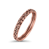 Bali Ring Oxidized Band Solid 925 Sterling Silver Thumb Ring (3mm)