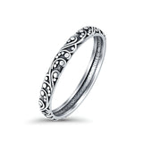 Bali Ring Oxidized Band Solid 925 Sterling Silver Thumb Ring (3mm)
