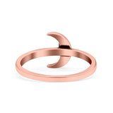 Crescent Moon Ring Oxidized Band Solid 925 Sterling Silver Thumb Ring (9mm)