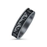 Scenery Ring Oxidized Band Solid 925 Sterling Silver Thumb Ring (5mm)