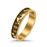 Mountains & Trees Ring Oxidized Band Solid 925 Sterling Silver Thumb Ring (5mm)